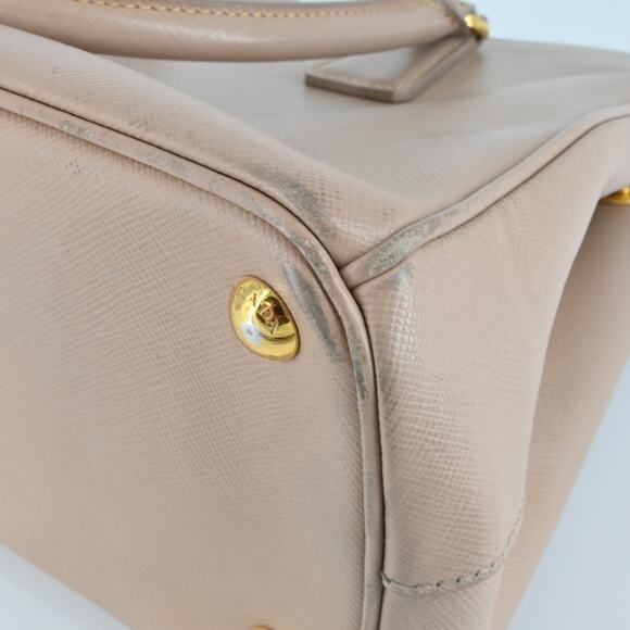 Prada Galleria Double Zip Nude Leather Logo Satchel Bag - Picture 7 of 16